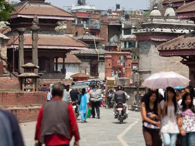 A street scene in Kathmandu